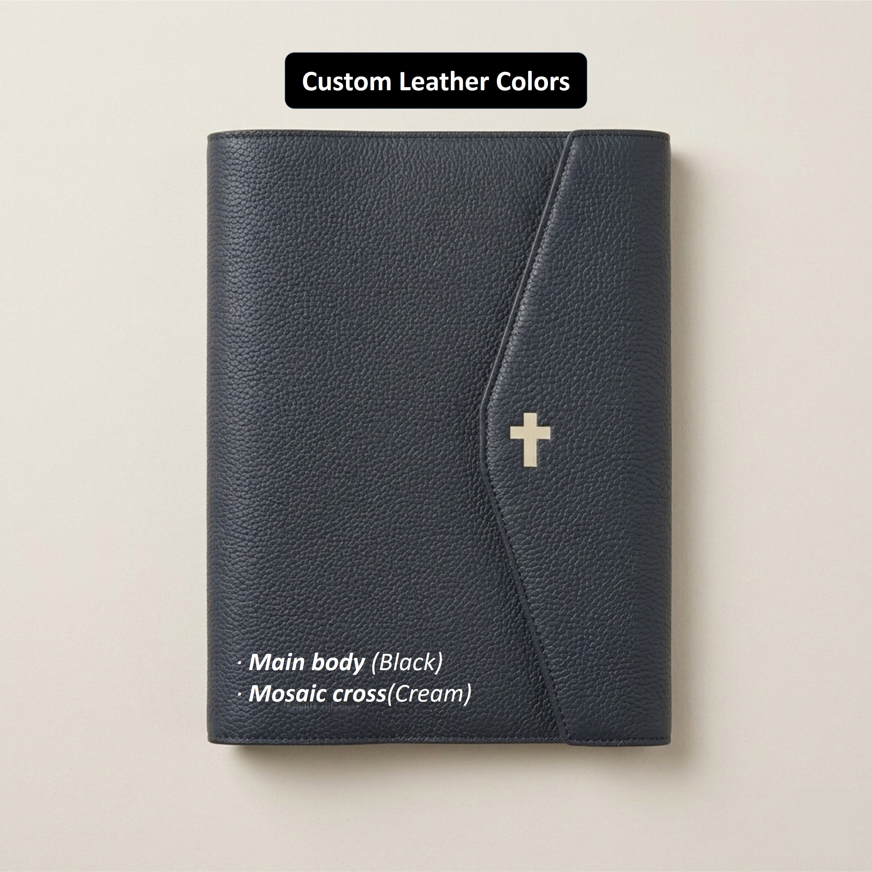 Magnetic Flap Leather Bible Cover - German Togo Leather