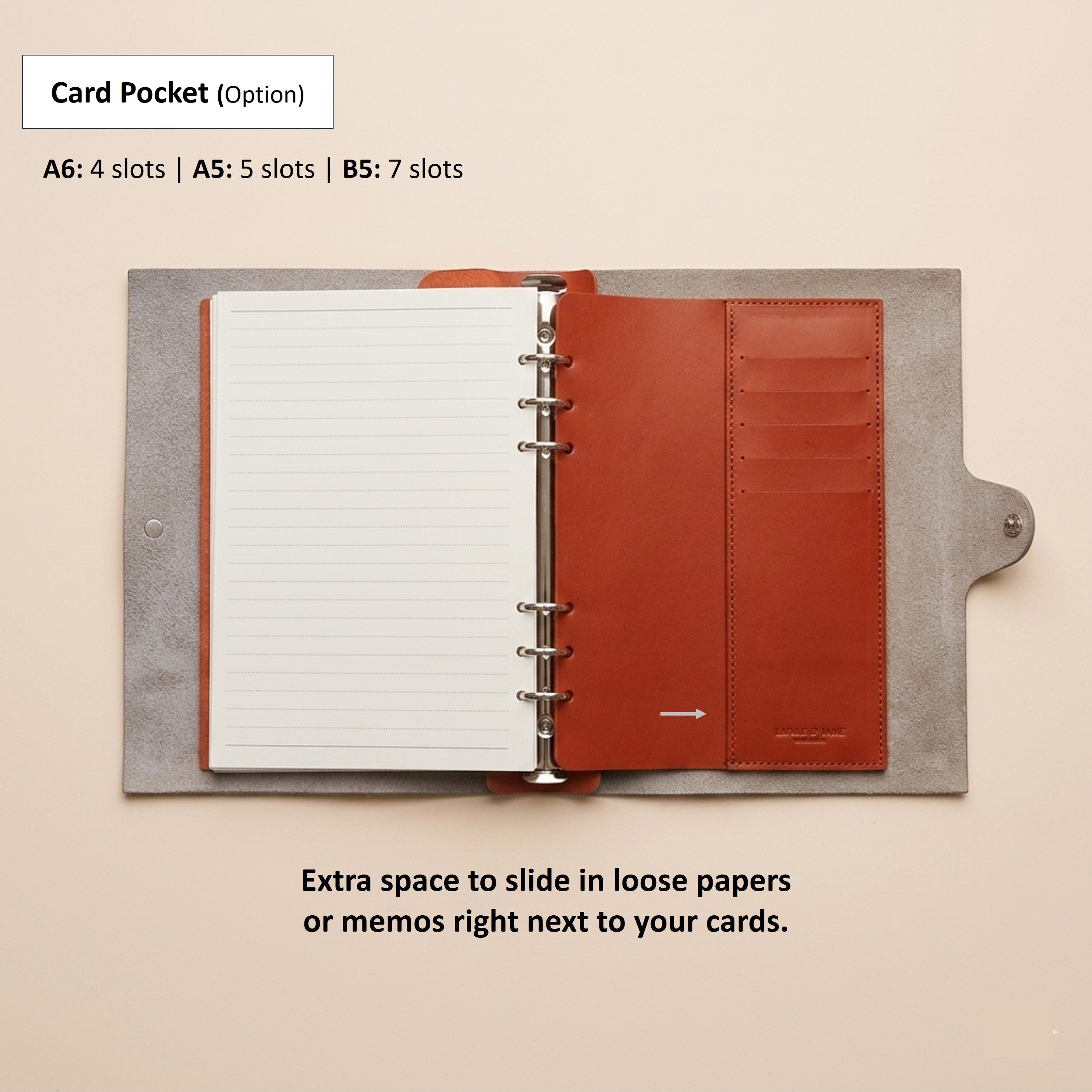 A5 Journal in  German Togo Leather