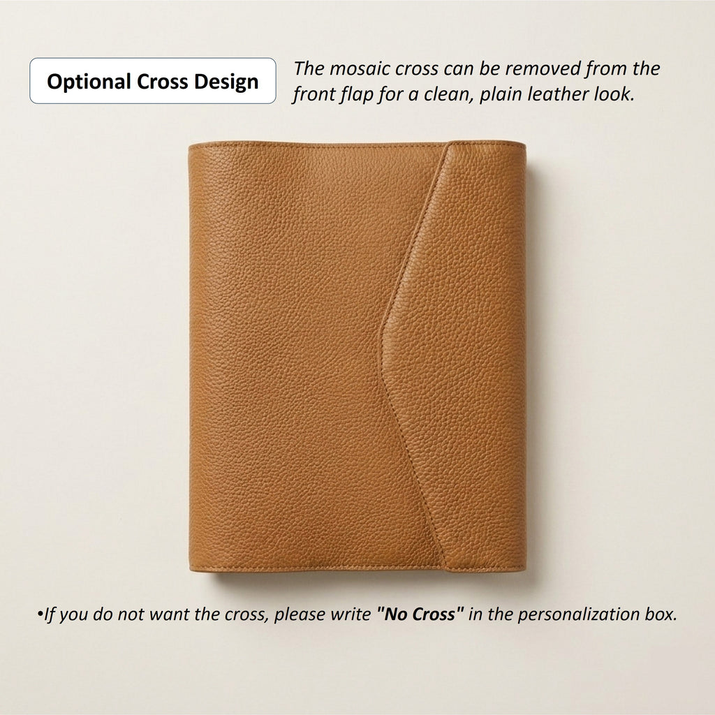Magnetic Flap Leather Bible Cover - German Togo Leather