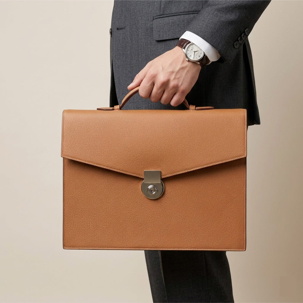 The Vertex: Bespoke Noblessa Leather Briefcase