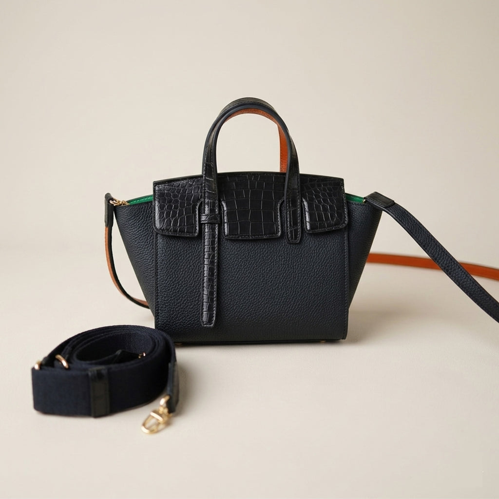 Fog Bag 19 Exotic Edition | German Togo & Crocodile Leather Tote