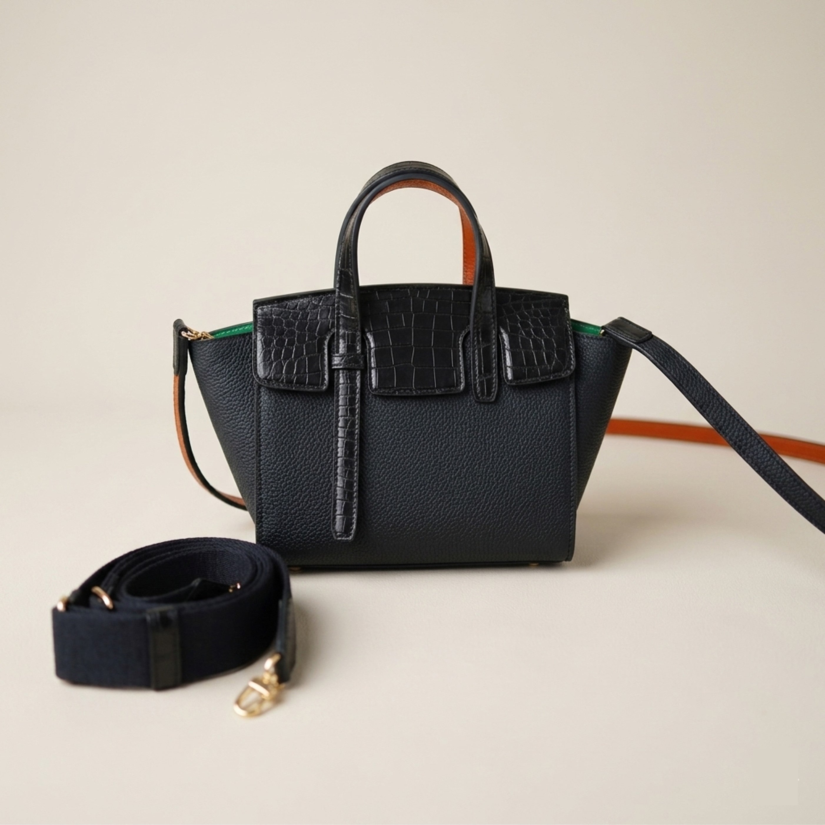 Fog Bag 19 Exotic Edition | German Togo & Crocodile Leather Tote