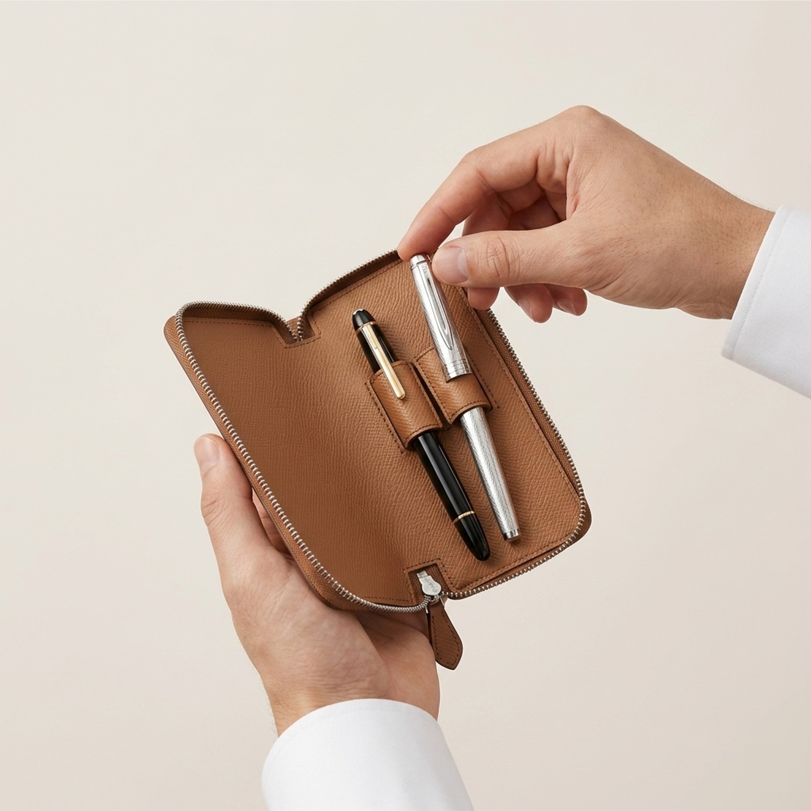 Perlinger Noblessa Leather Double Pen Case