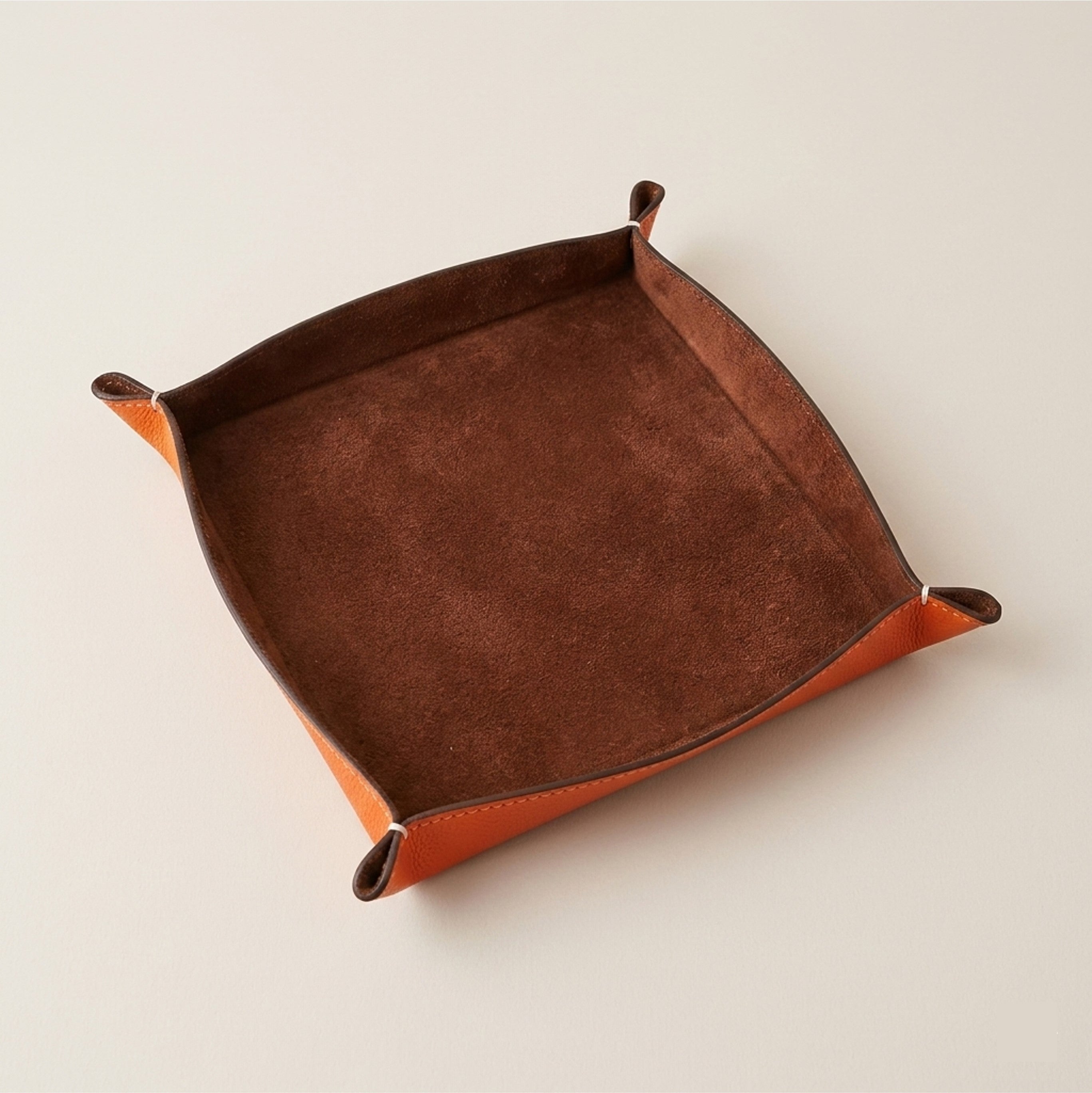 Handmade Leather Valet Tray | Perlinger Noblessa & Zabri Suede
