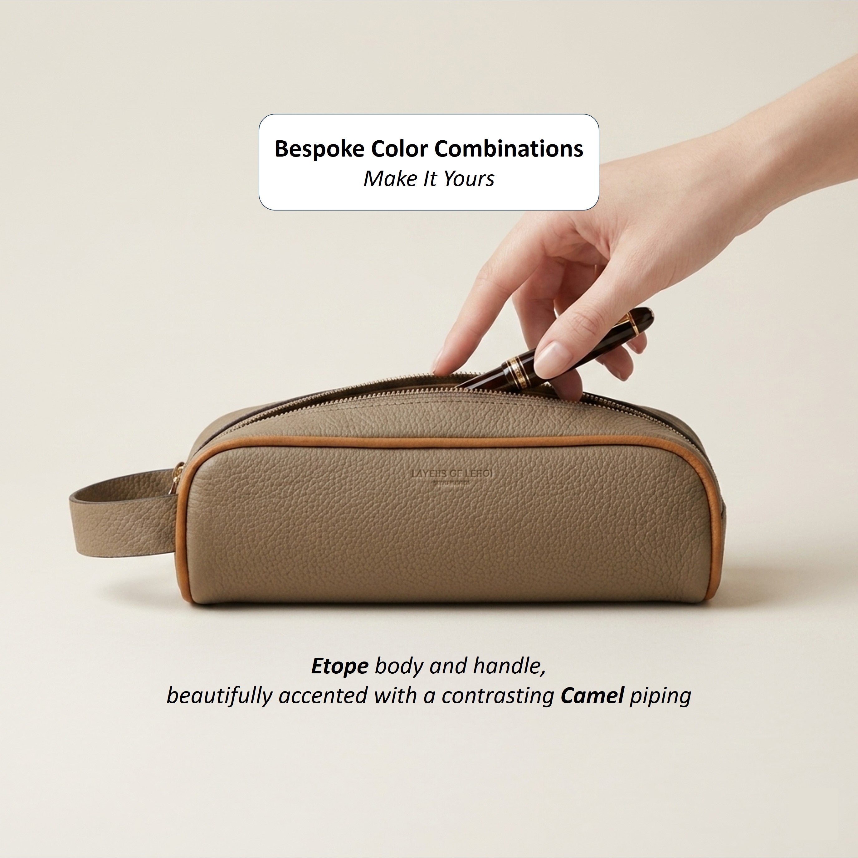 Perlinger Togo Leather Minimalist Pencil Case