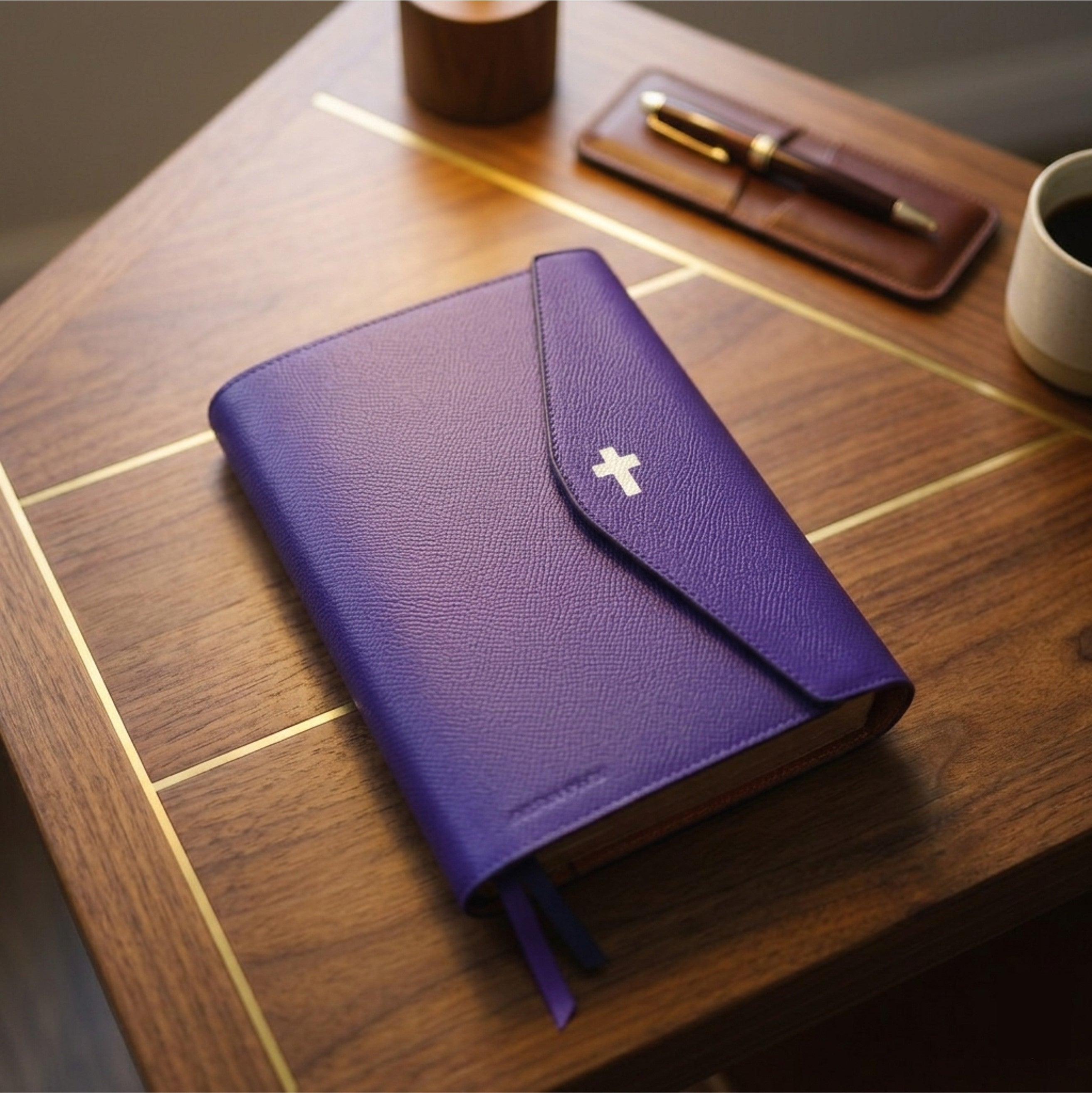 Magnetic Leather Bible Cover - German Noblessa Leather