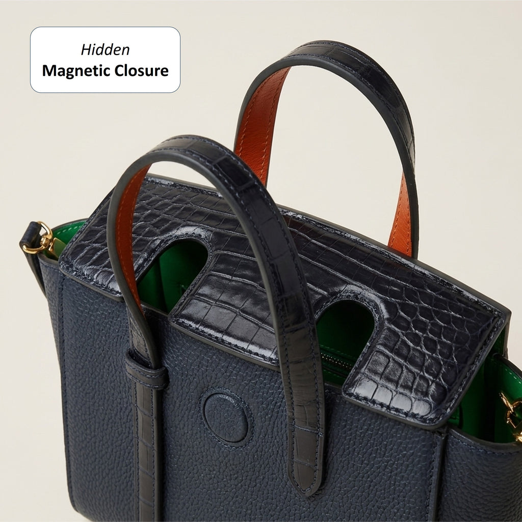 Fog Bag 19 Exotic Edition | German Togo & Crocodile Leather Tote