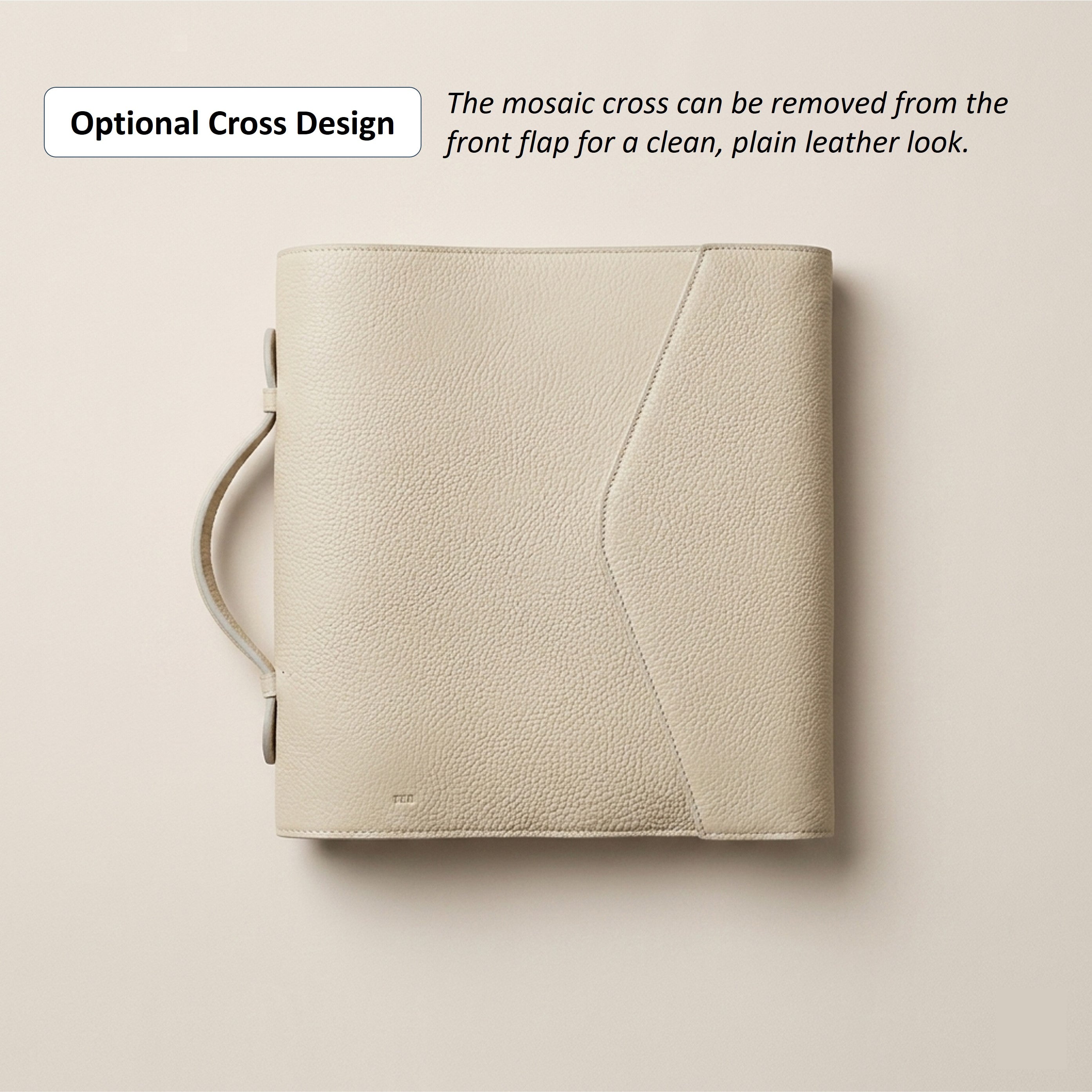 Magnetic Flap Leather Bible Cover with Handle - German Togo Leather