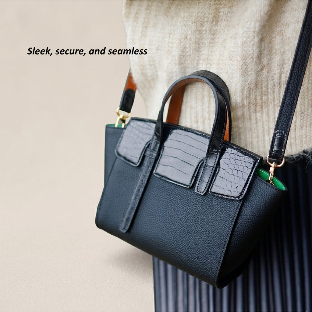 Fog Bag 19 Exotic Edition | German Togo & Crocodile Leather Tote