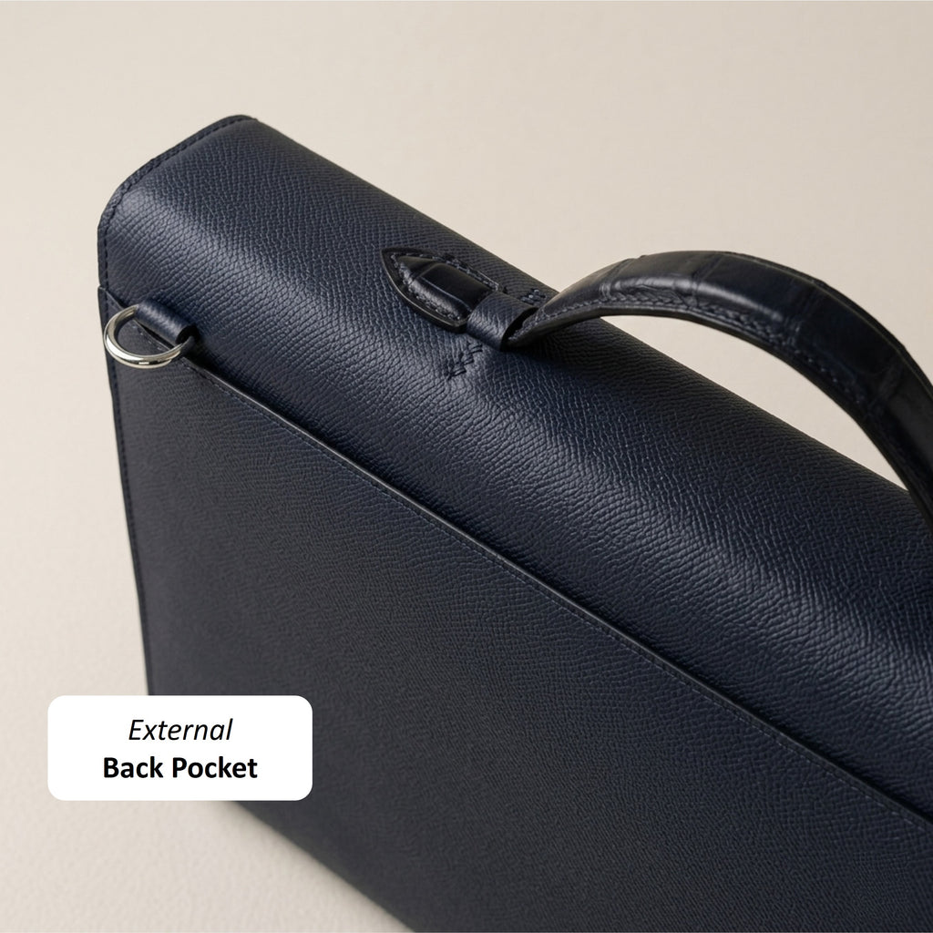 The Origin: Bespoke Noblessa Leather Briefcase with Strap