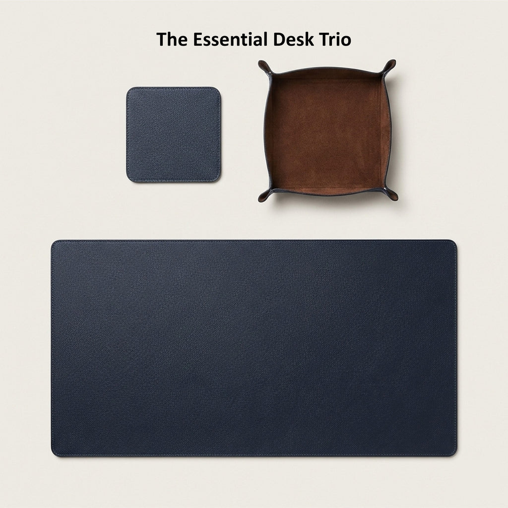 The Essential 3-Piece Grand Desk Set – Perlinger Noblessa Leather