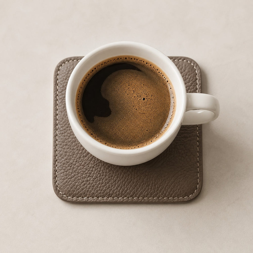 German Togo Leather Tea Coasters