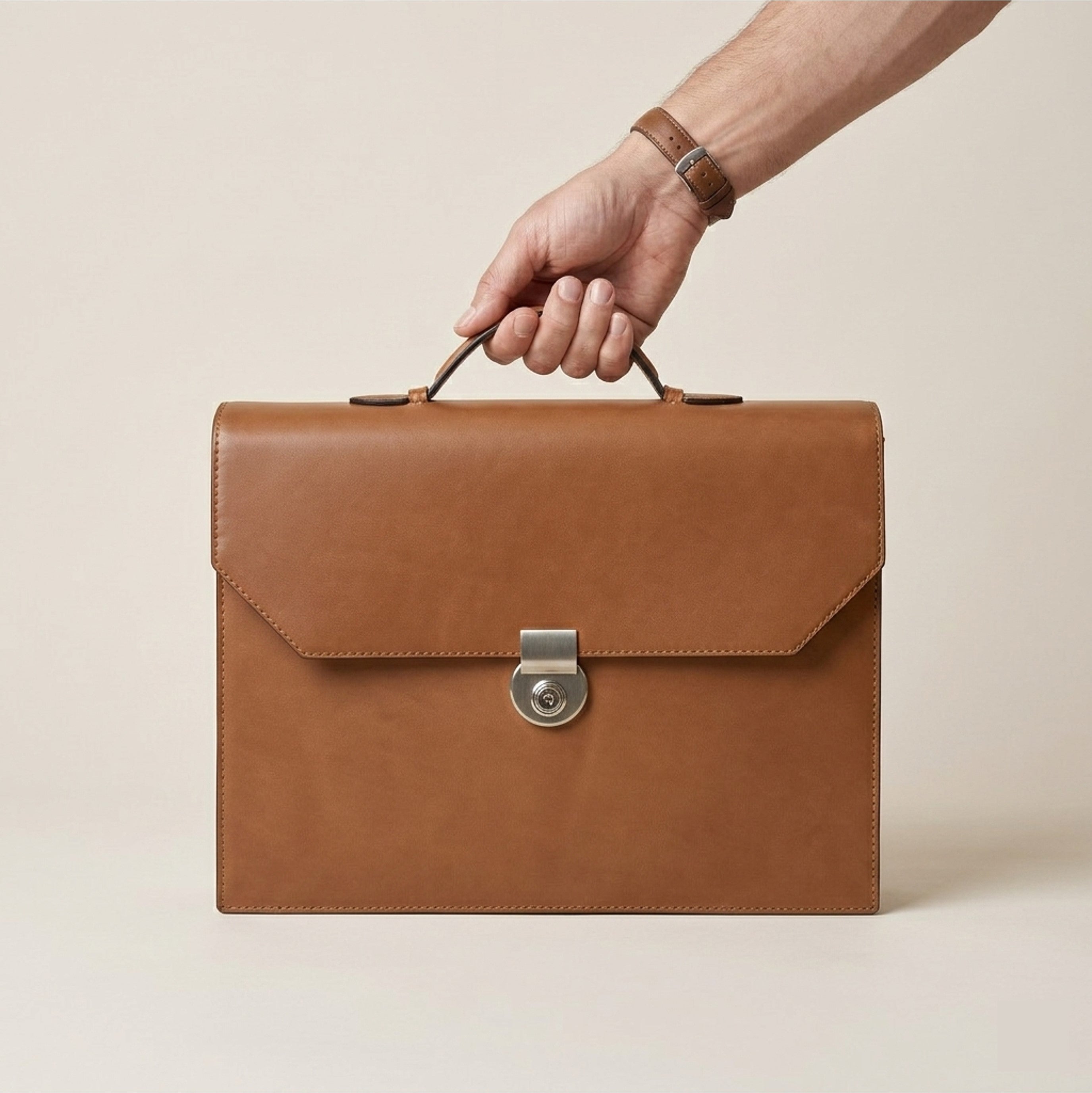 The Origin: Bespoke Vacchetta Leather Briefcase