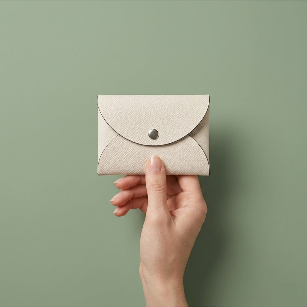 Macaron Wallet in Etoupe and Black Perlinger Noblessa Leather
