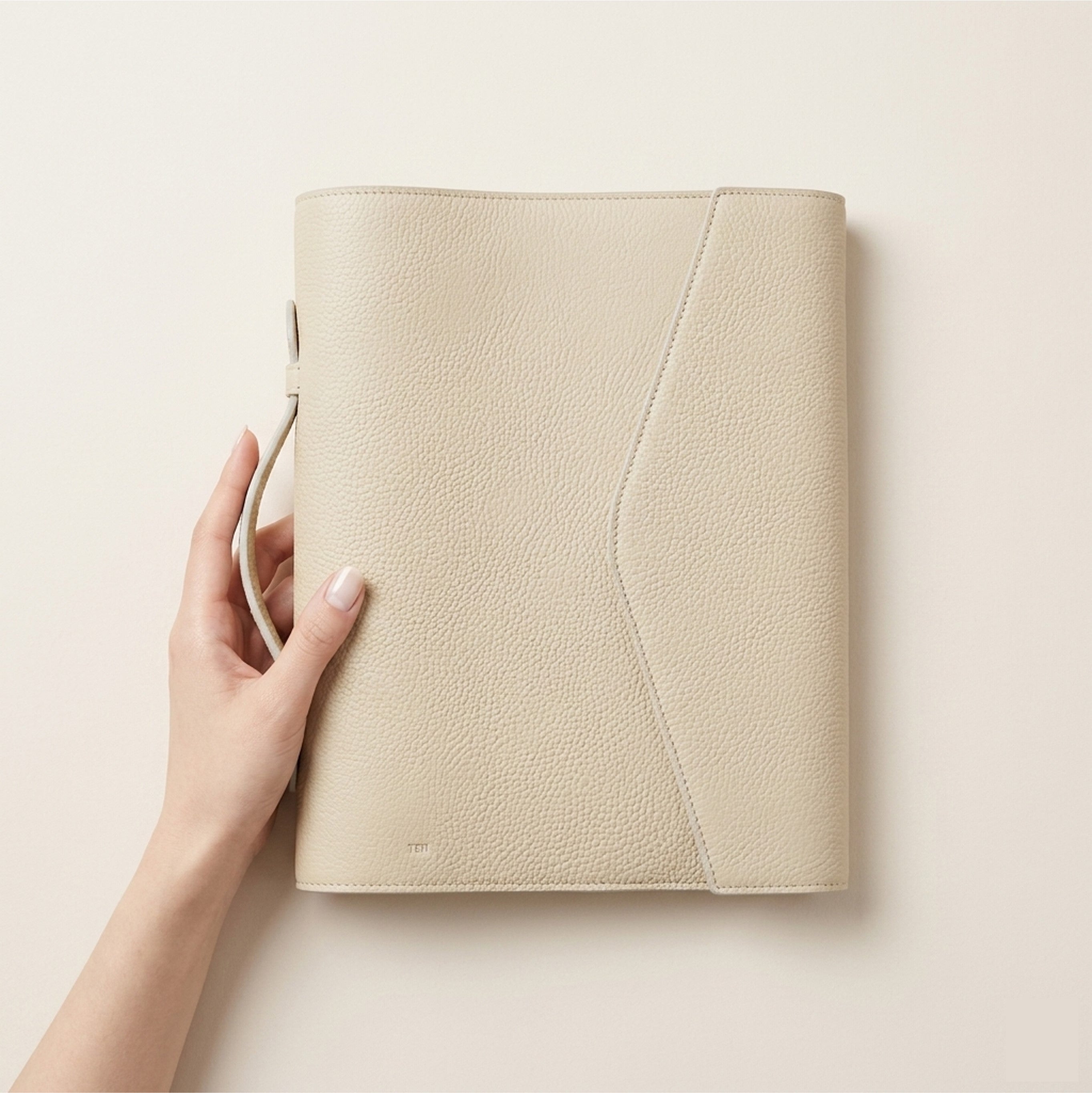 Magnetic Flap Leather Bible Cover with Handle - German Togo Leather
