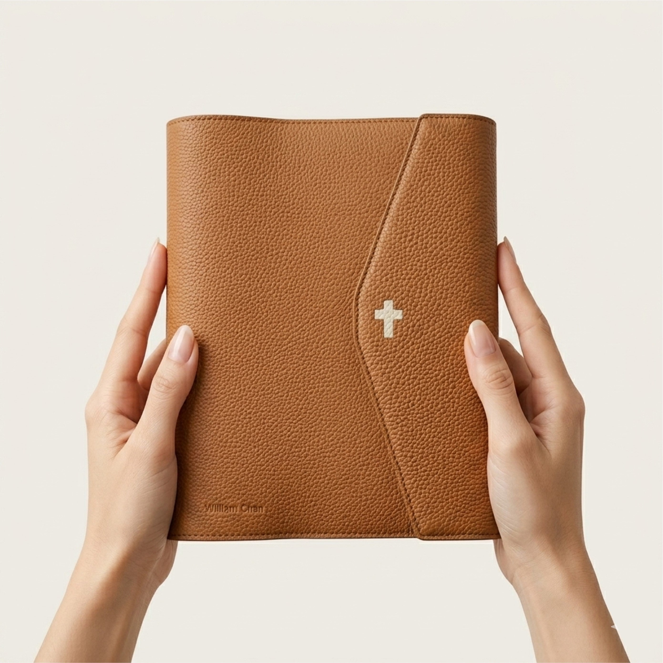 Magnetic Flap Leather Bible Cover - German Togo Leather