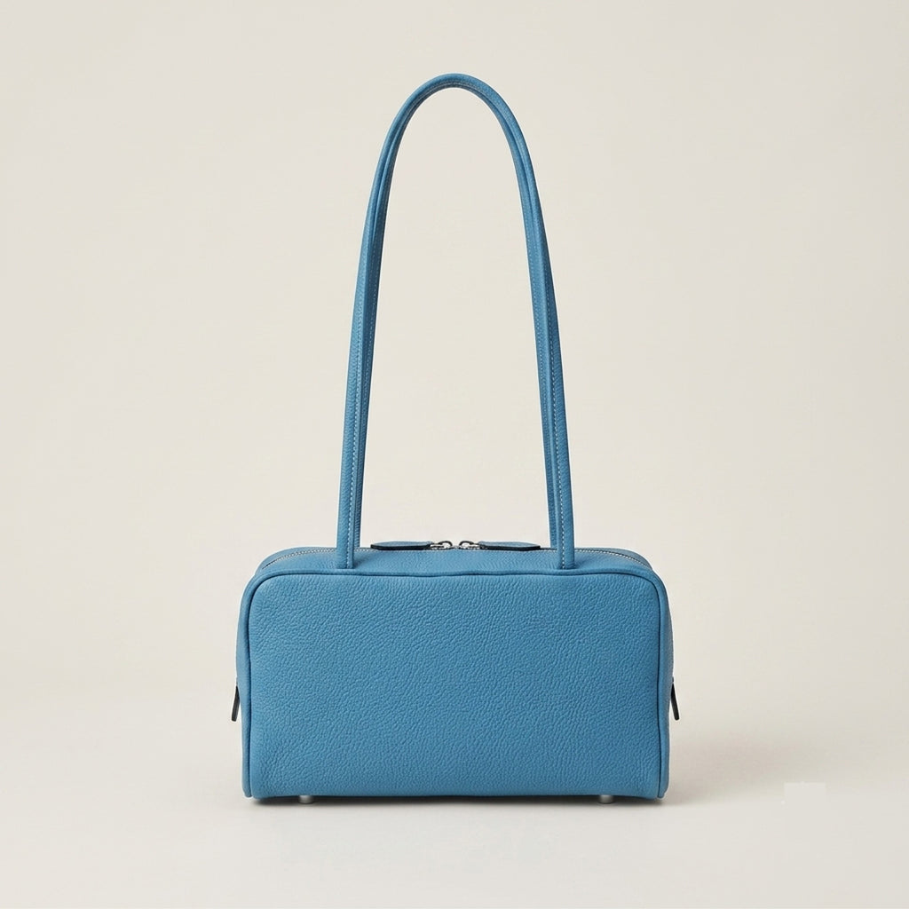 Sky Blue Keywest Bag 25 in Perlinger Shrunken Calf leather, front view