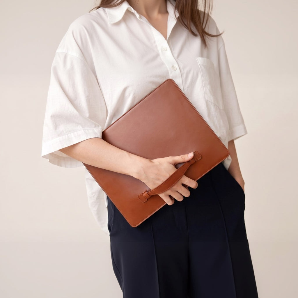 THE PENTAS: Italian Vacchetta Leather Sleeve for iPad