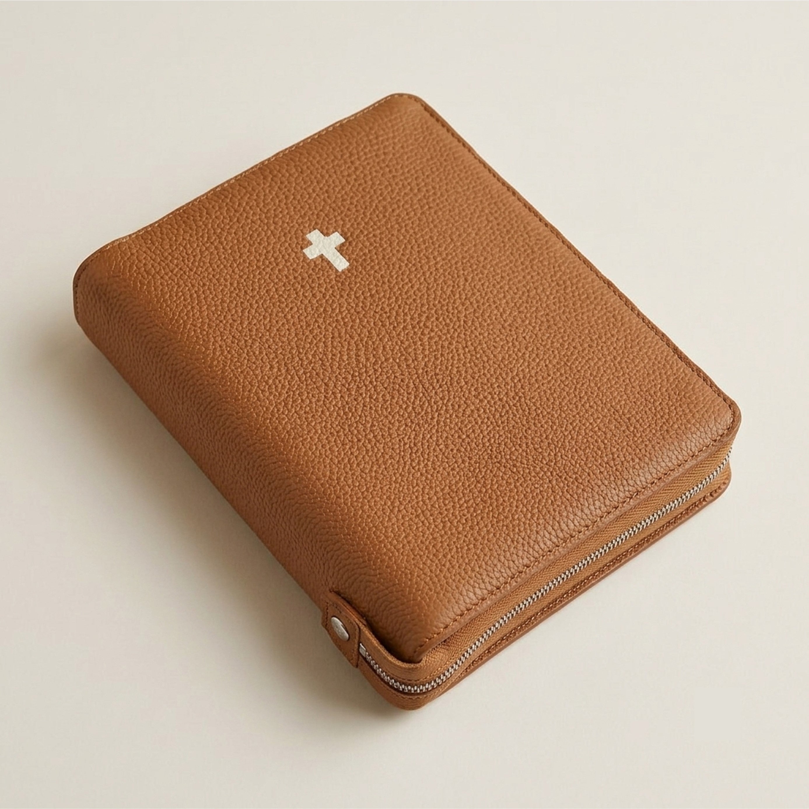 Zippered Leather Bible Cover - German Togo Leather