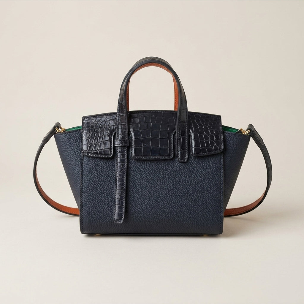 Fog Bag 19 Exotic Edition | German Togo & Crocodile Leather Tote