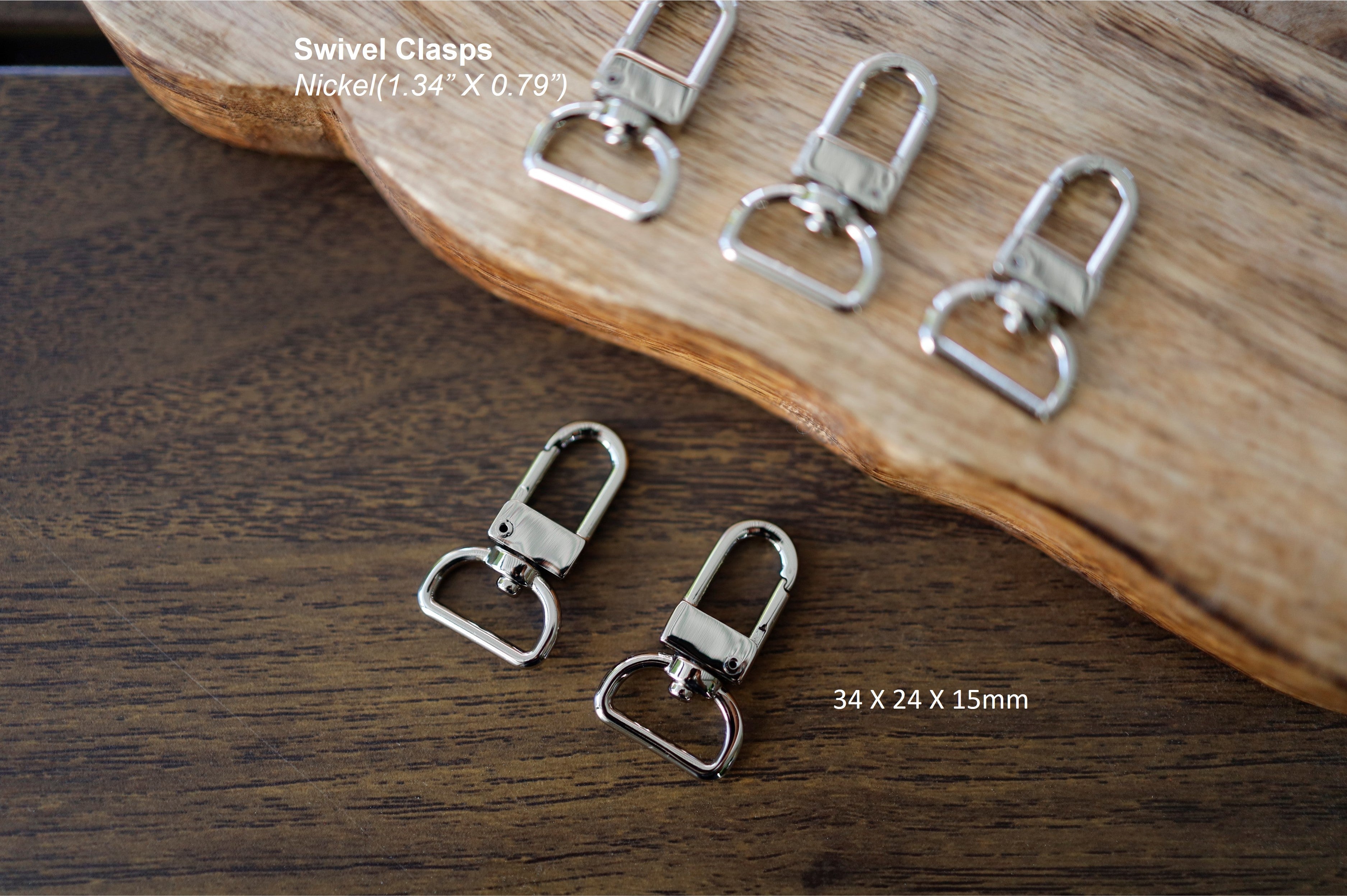 Swivel Clasps (Nickel, 1.34” X 0.79”)