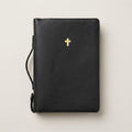 Zippered Leather Bible Cover with Handle - German Noblessa Leather