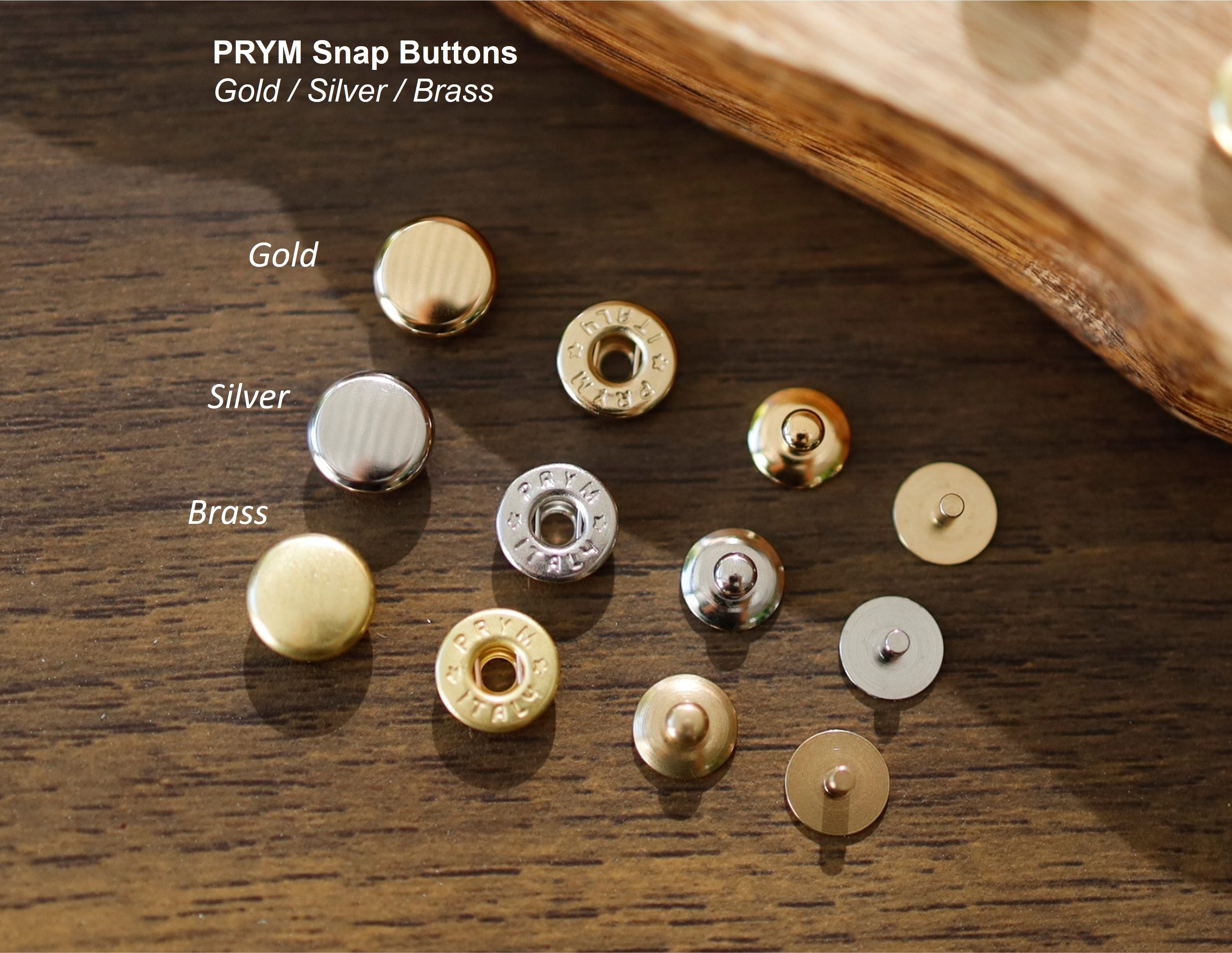 PRYM Snap Buttons (Gold/Silver/Brass)