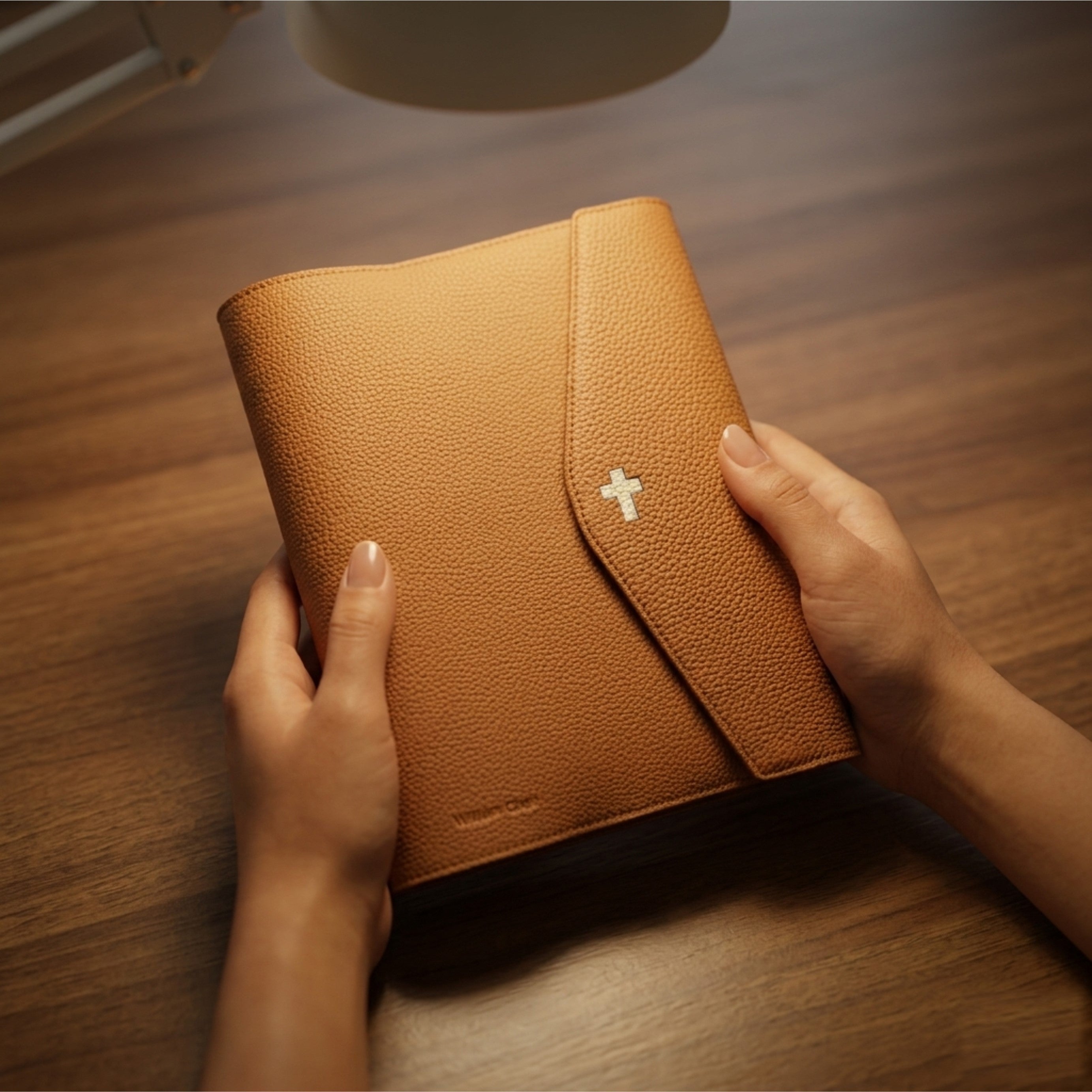 Magnetic Flap Leather Bible Cover - German Togo Leather