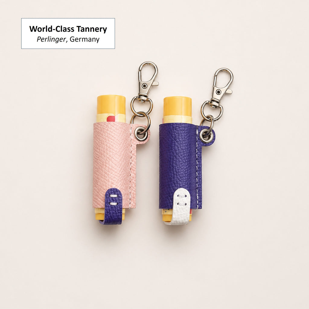 German Noblessa calfskin color combinations for the Lip Balm Holder