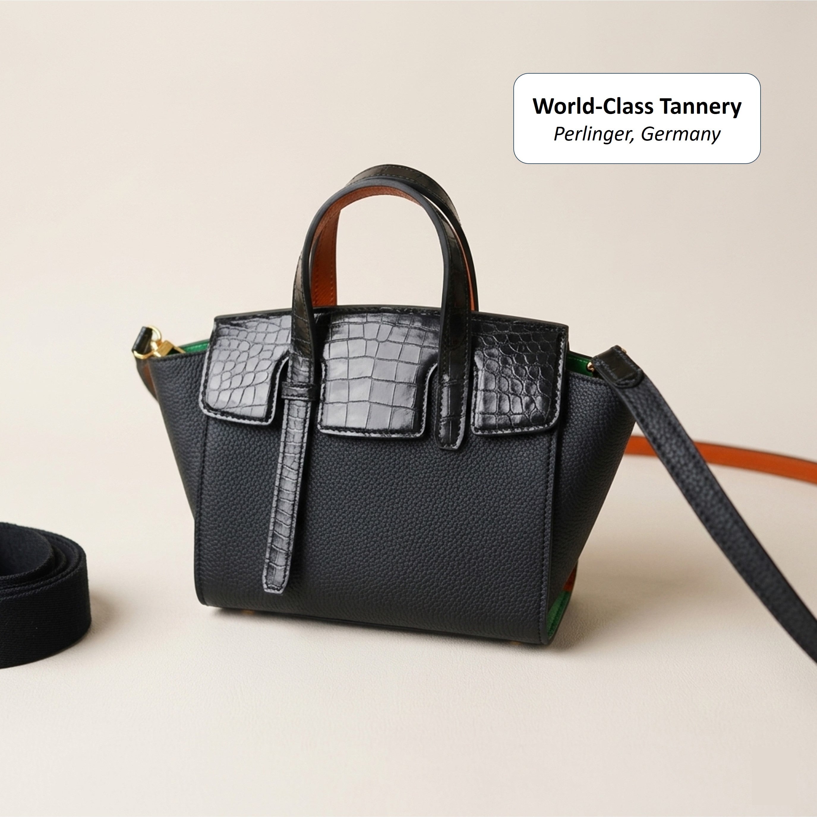 Fog Bag 19 Exotic Edition | German Togo & Crocodile Leather Tote