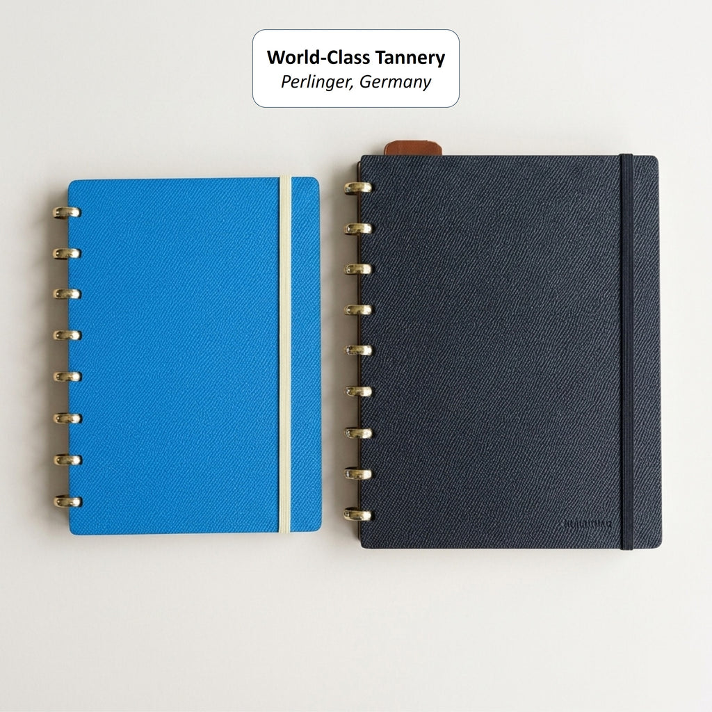 A5/Junior Discbound Planner in German Noblessa Leather