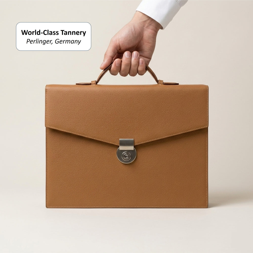 The Vertex: Bespoke Noblessa Leather Briefcase