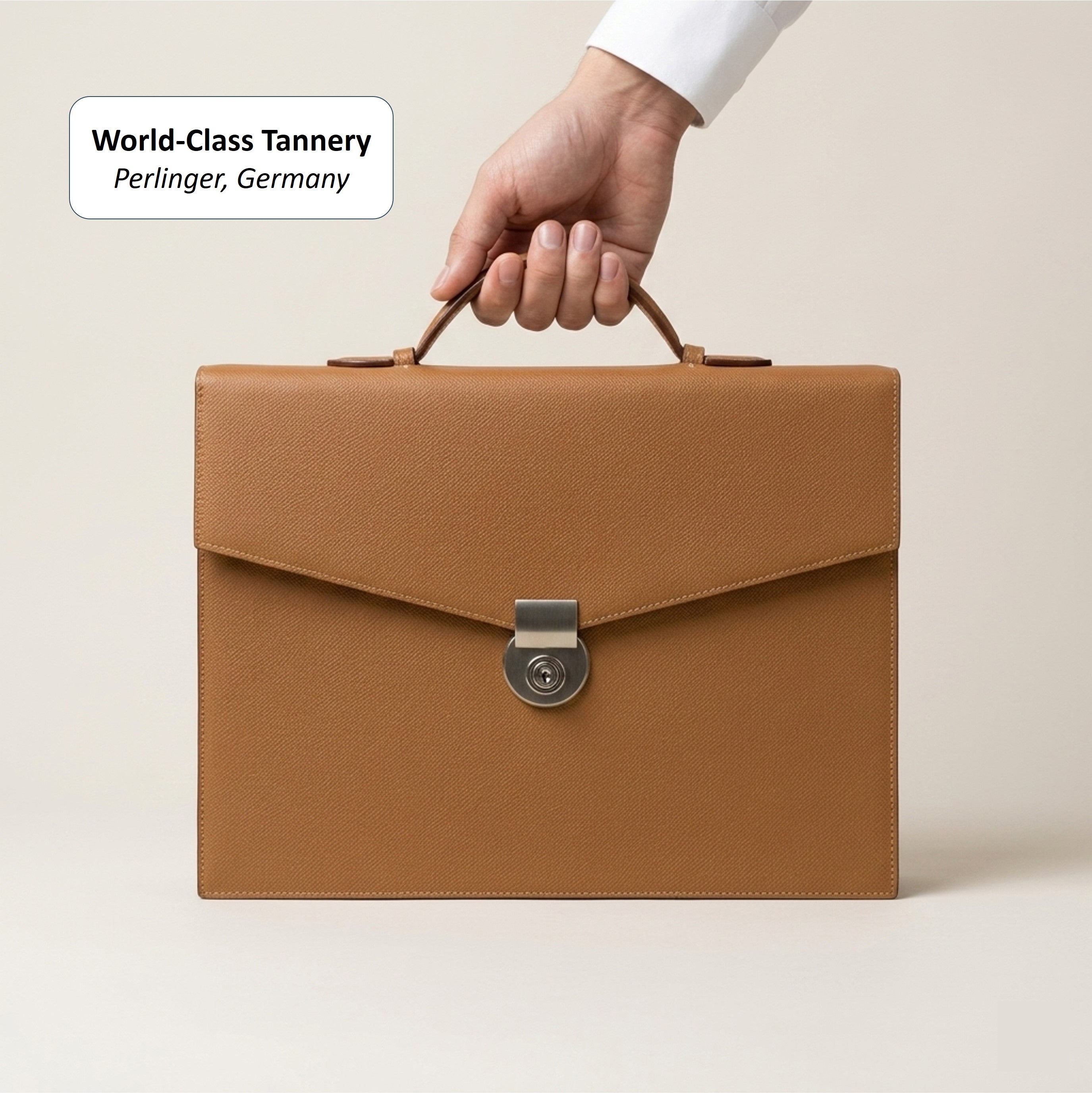 The Vertex: Bespoke Noblessa Leather Briefcase