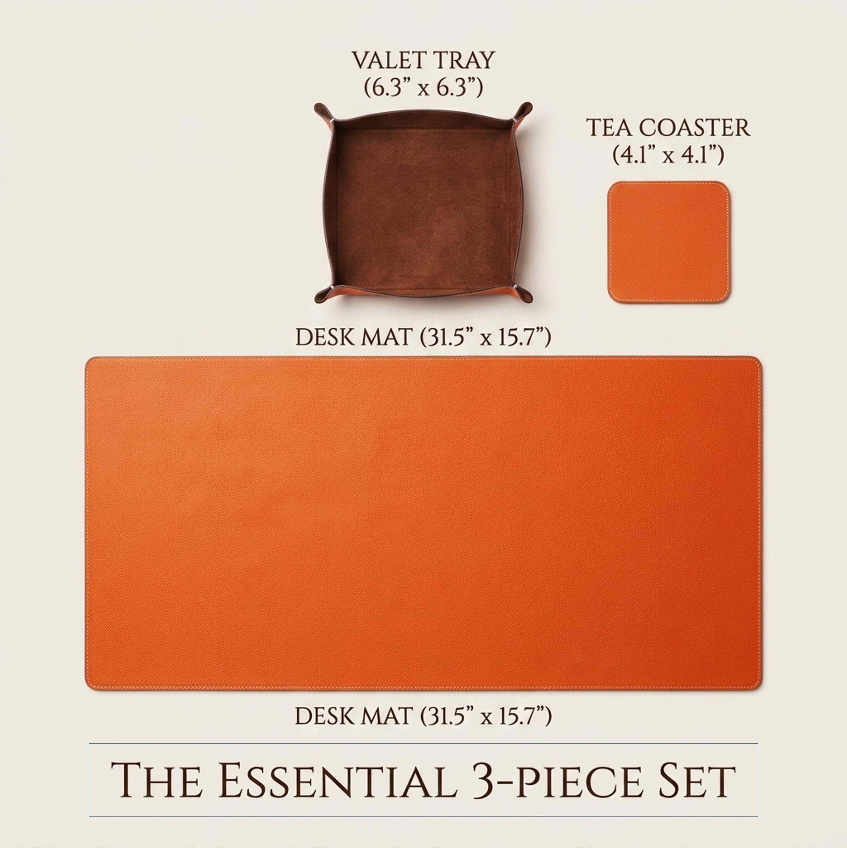 The Essential 3-Piece Grand Desk Set – Perlinger Noblessa Leather