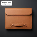 German Noblessa leather flap sleeve for MacBook, front view