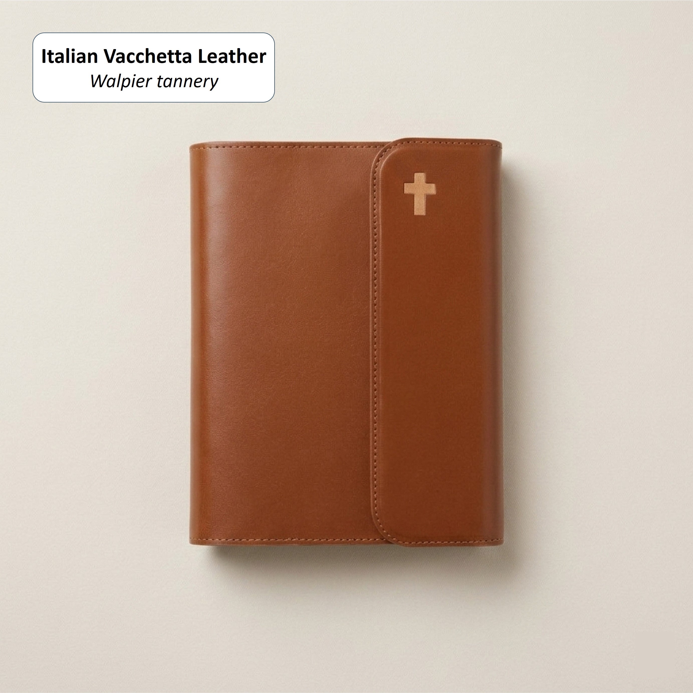 Snap Leather Bible Cover - Italian Walpier Vacchetta