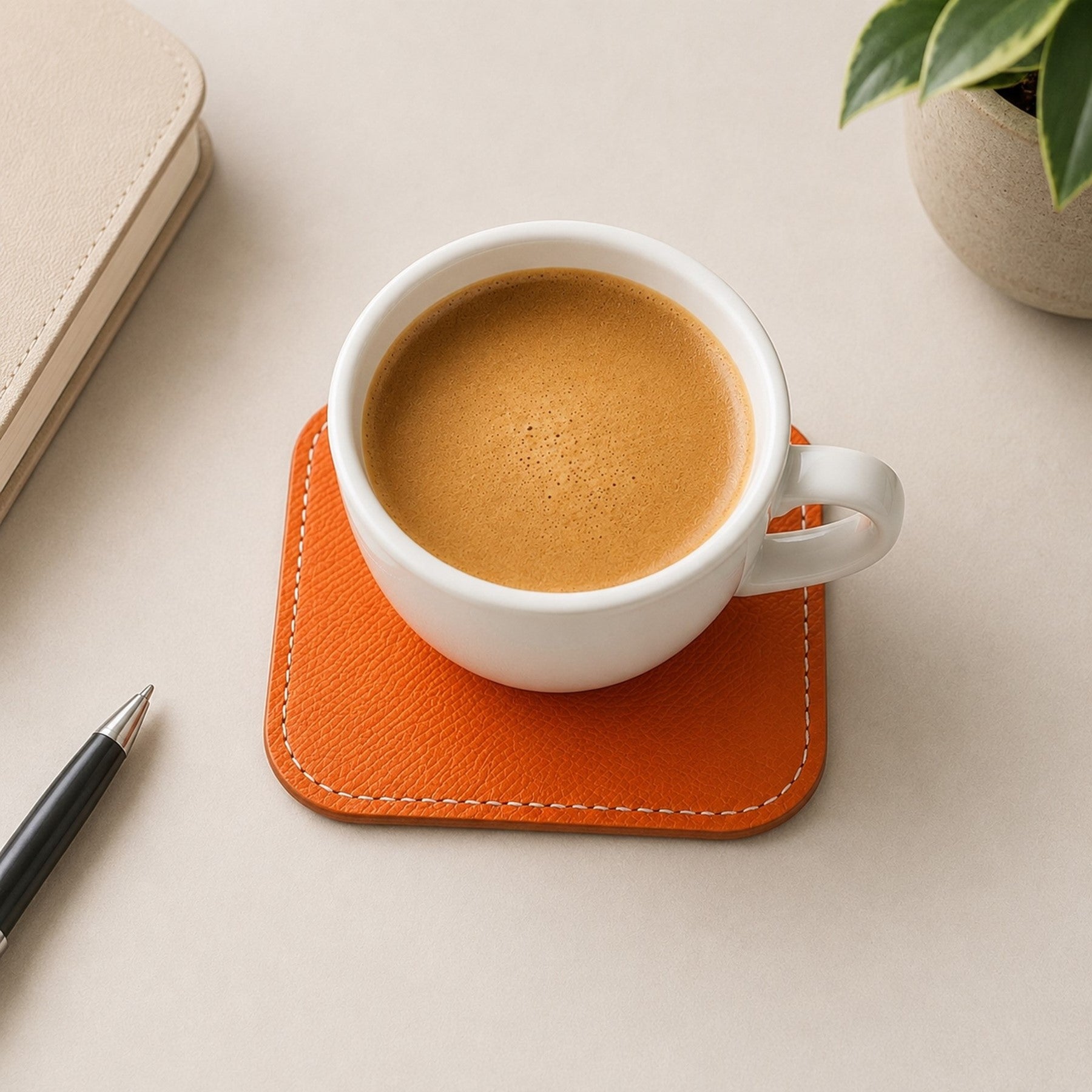 German Noblessa Leather Tea Coasters