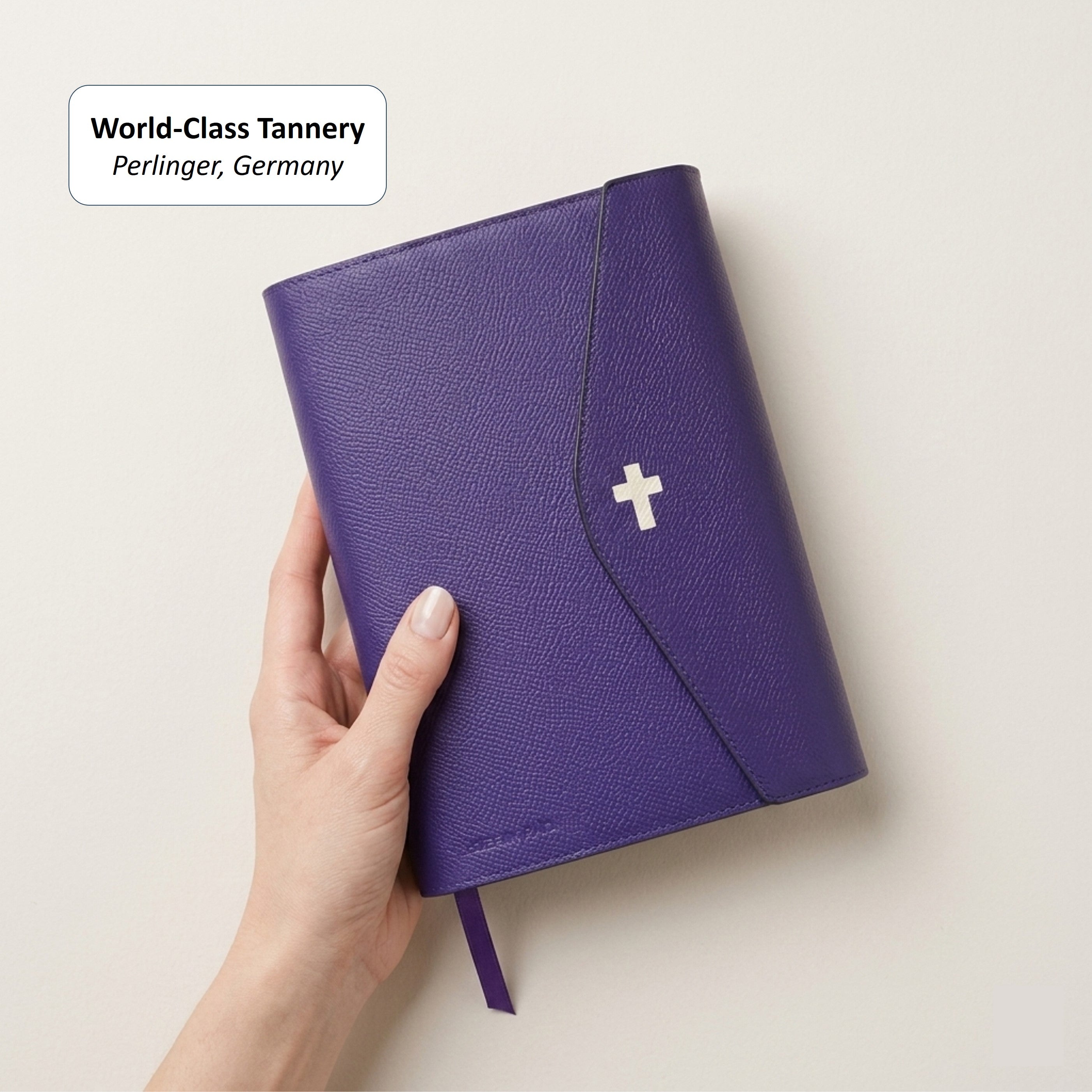 Magnetic Leather Bible Cover - German Noblessa Leather