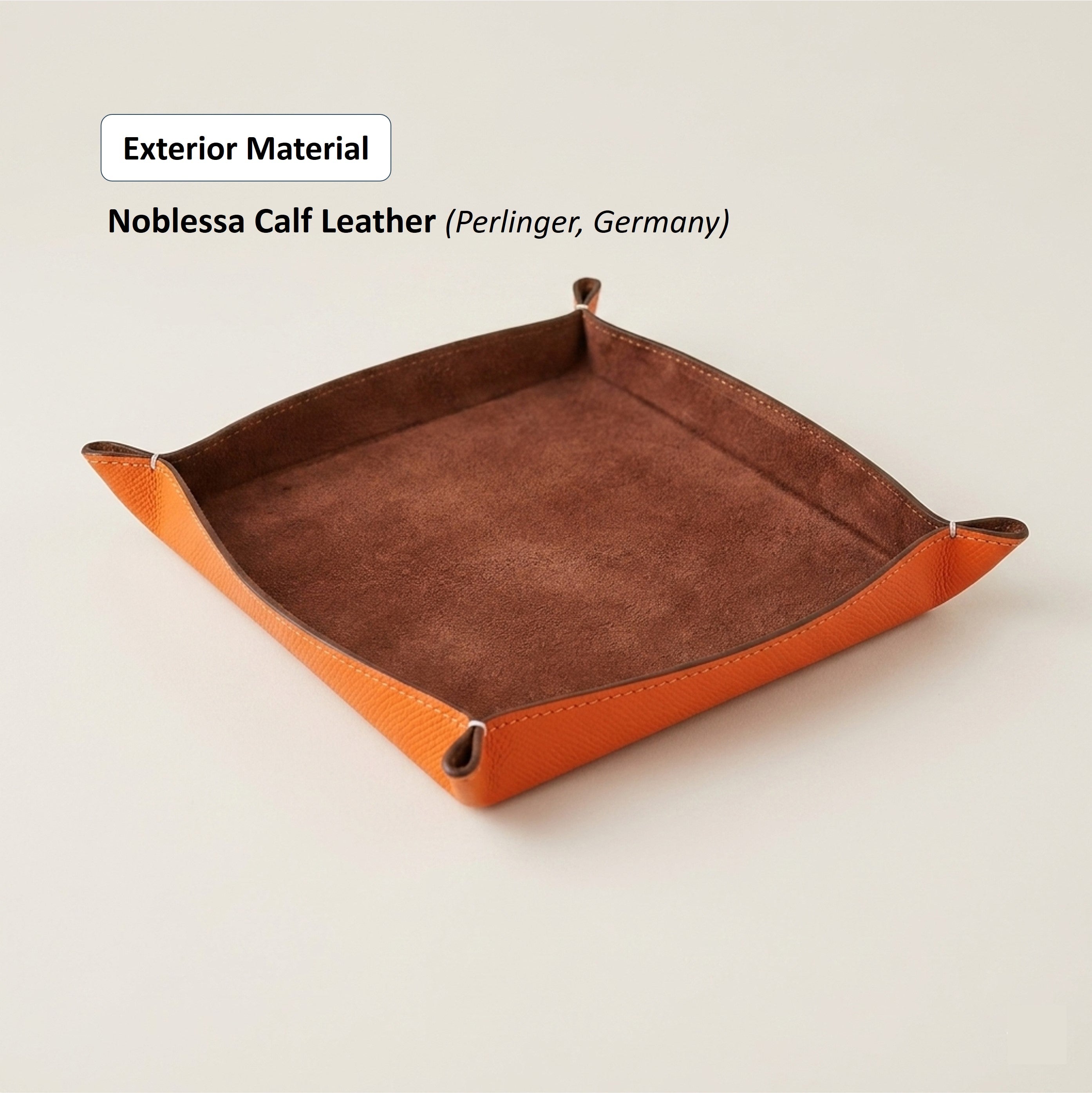Handmade Leather Valet Tray | Perlinger Noblessa & Zabri Suede