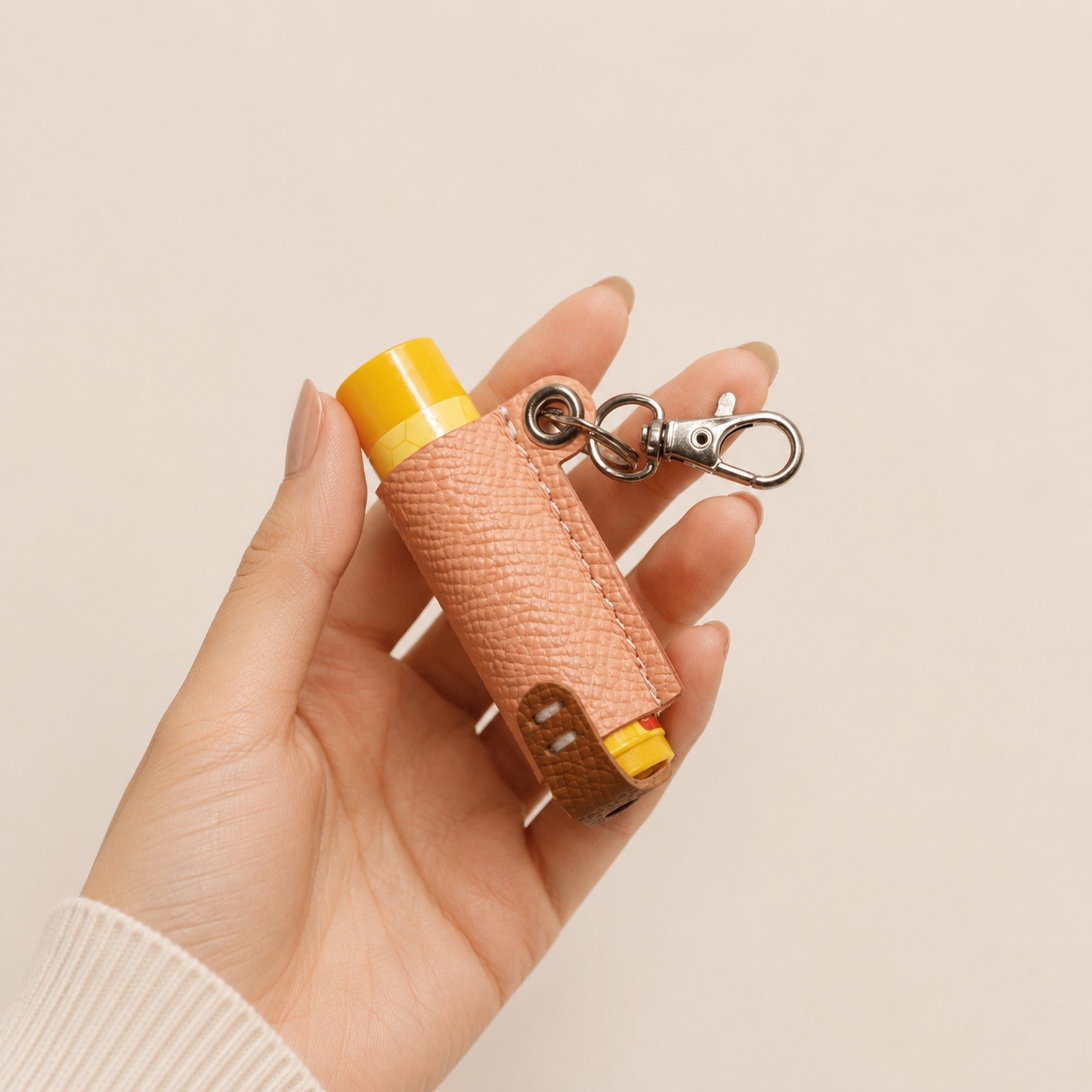 German Noblessa Leather Lip Balm Holder