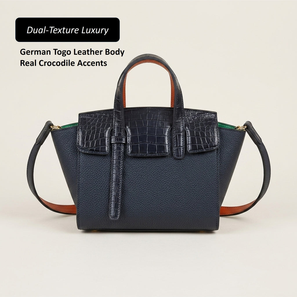 Fog Bag 19 Exotic Edition | German Togo & Crocodile Leather Tote
