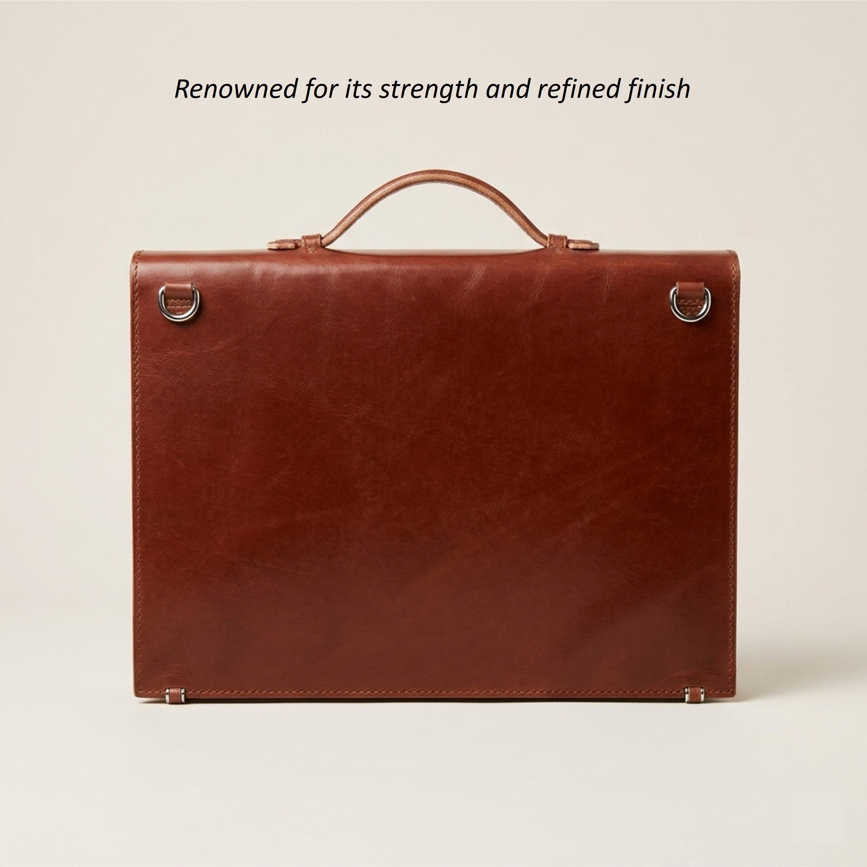 The Legacy: Bespoke Bridle Leather Briefcase with Strap