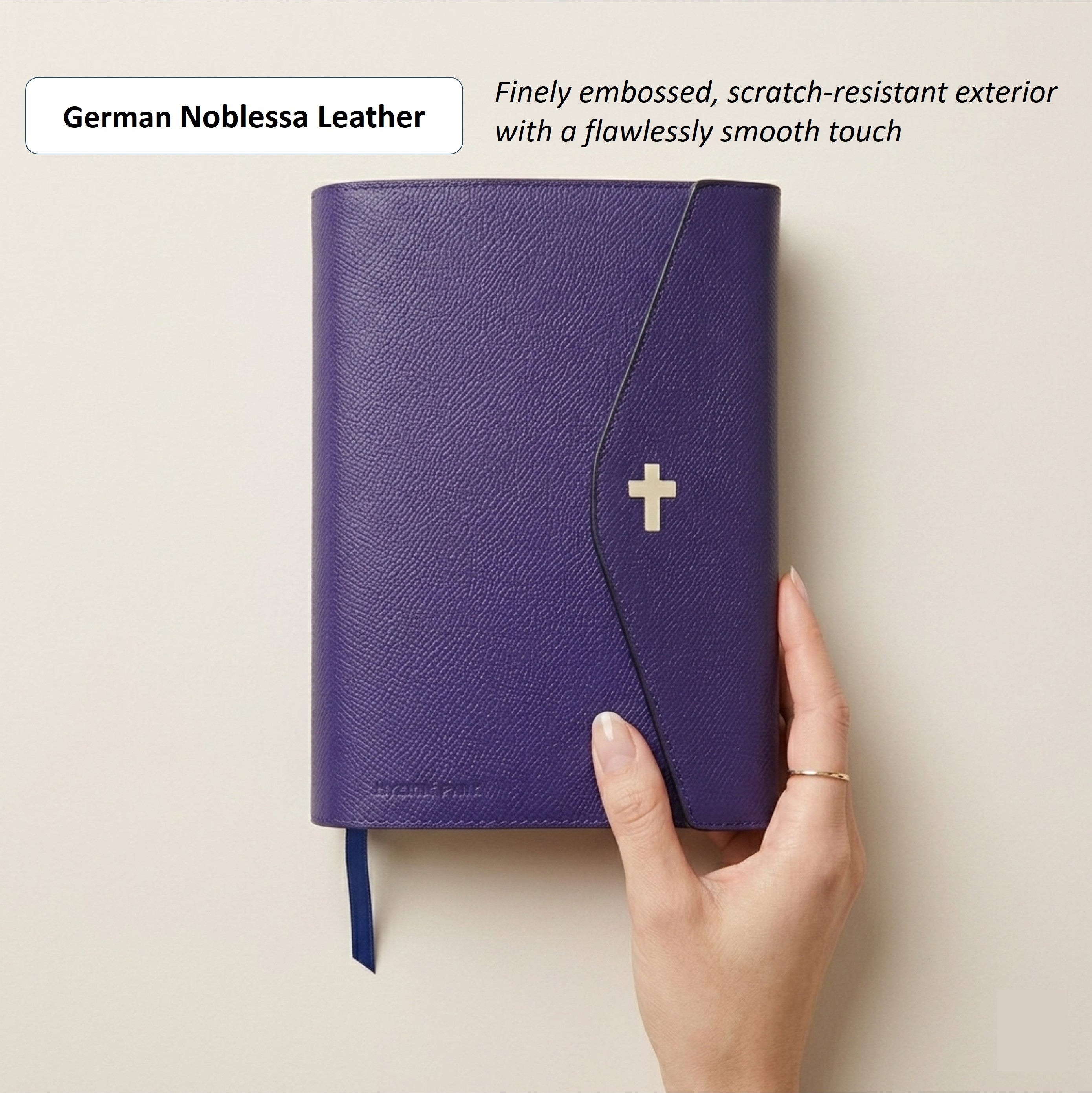 Magnetic Leather Bible Cover - German Noblessa Leather