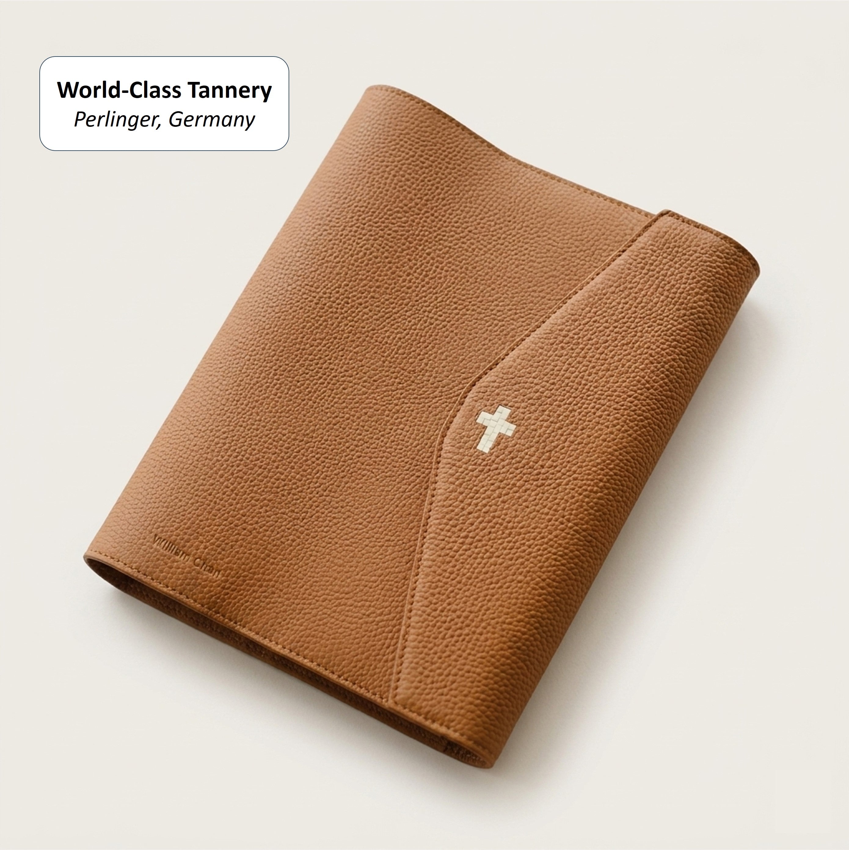 Magnetic Flap Leather Bible Cover - German Togo Leather