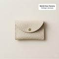 Closed Egg Shell German Togo leather Oranda Card Wallet with PRYM snap closure