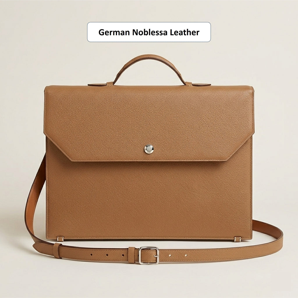 The Origin: Bespoke Noblessa Leather Briefcase with Strap