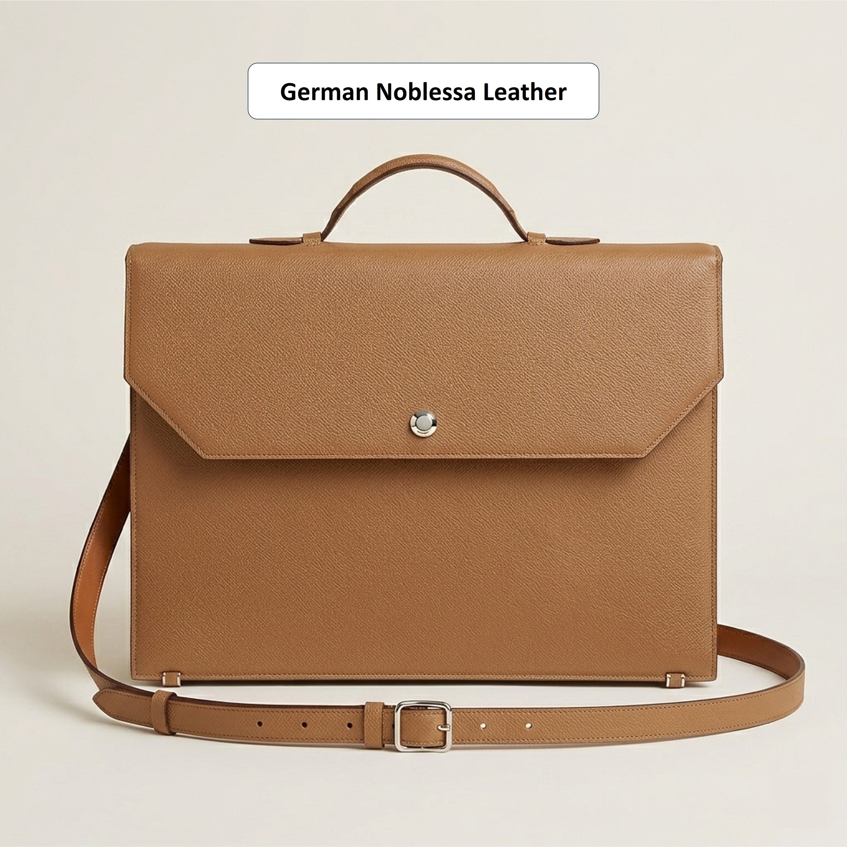 The Origin: Bespoke Noblessa Leather Briefcase with Strap
