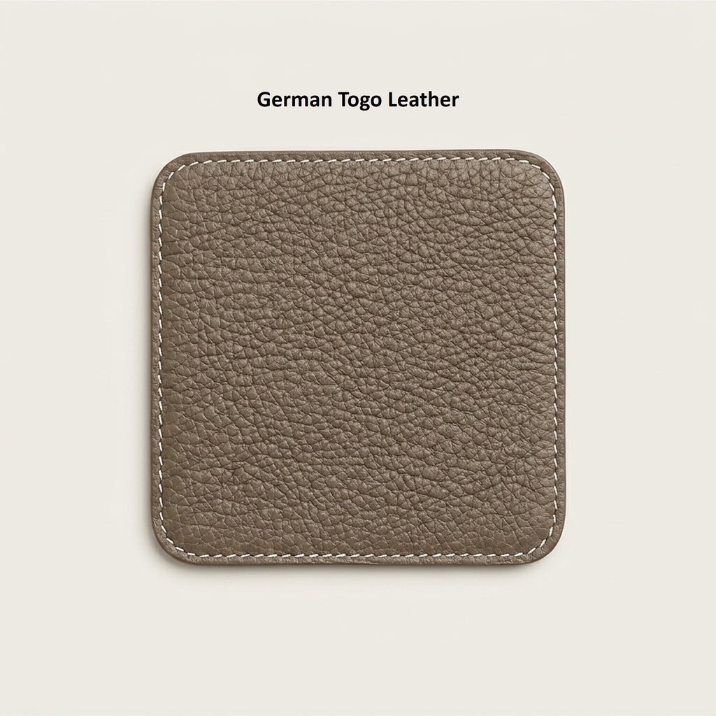 German Togo Leather Tea Coasters