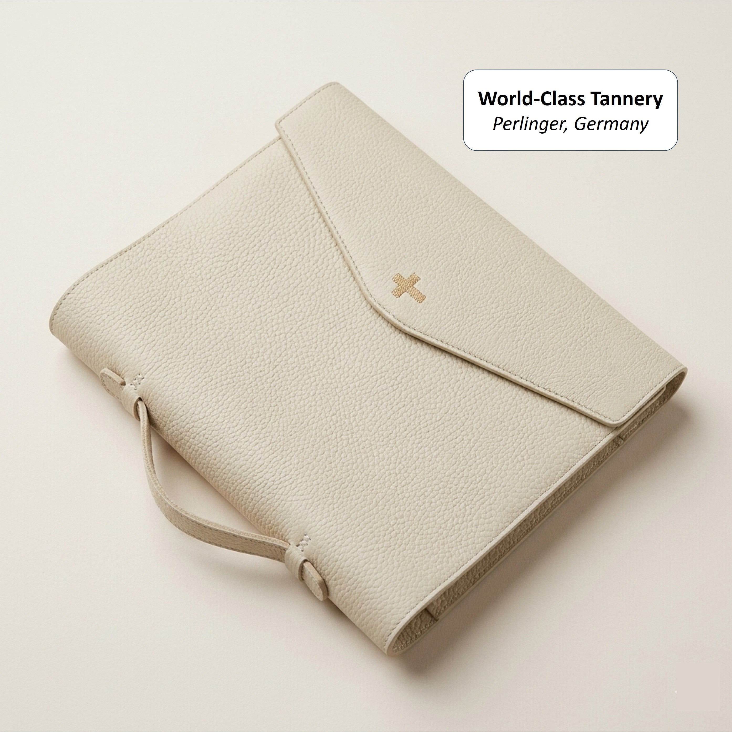Magnetic Flap Leather Bible Cover with Handle - German Togo Leather