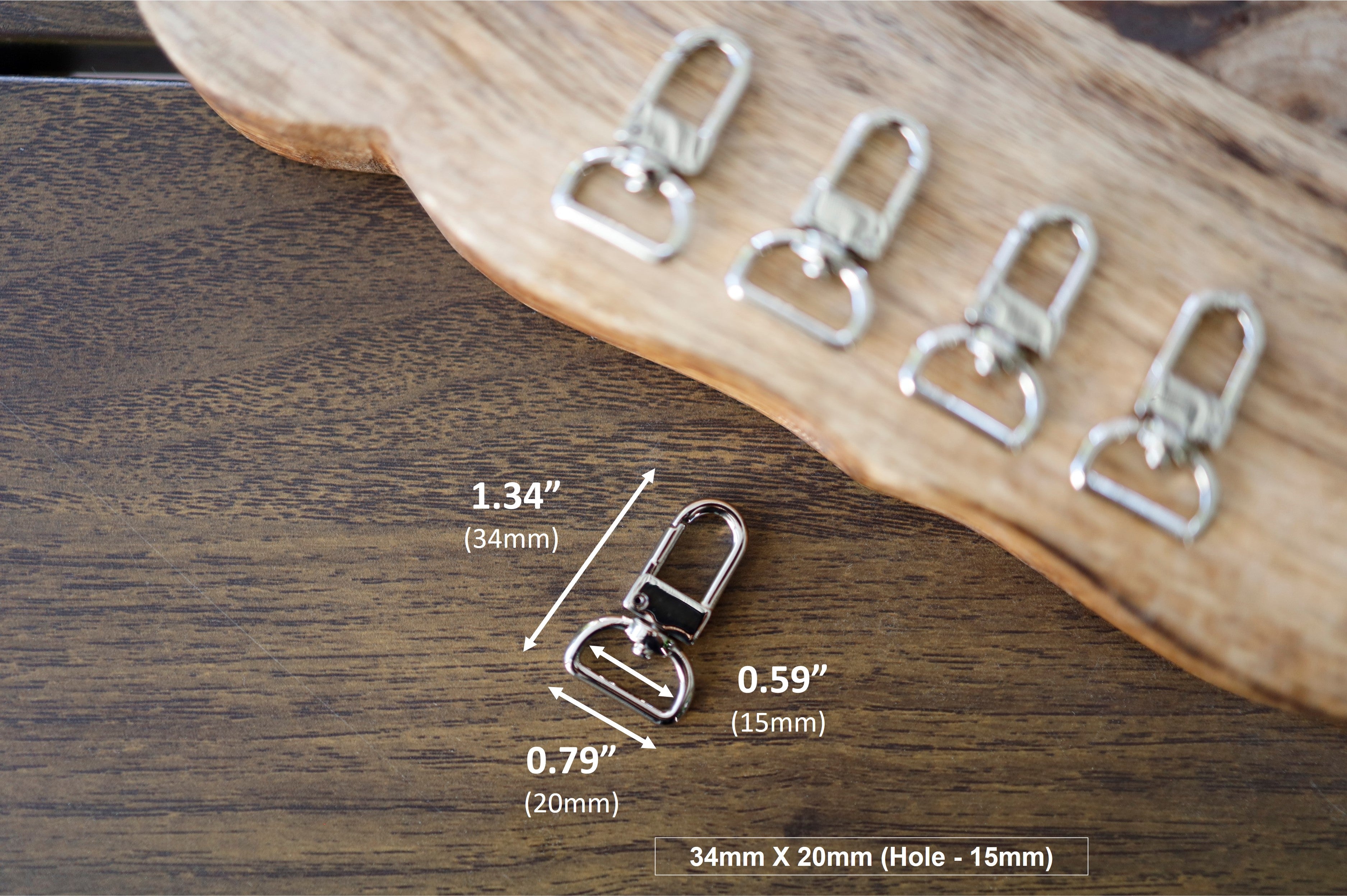 Swivel Clasps (Nickel, 1.34” X 0.79”)